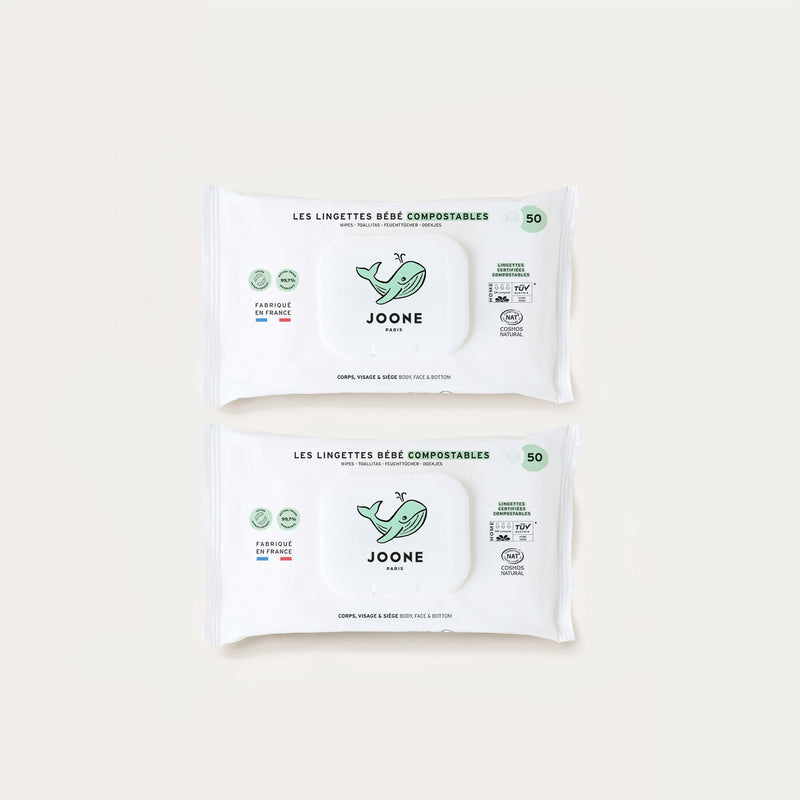 Les lingettes à l'eau compostables